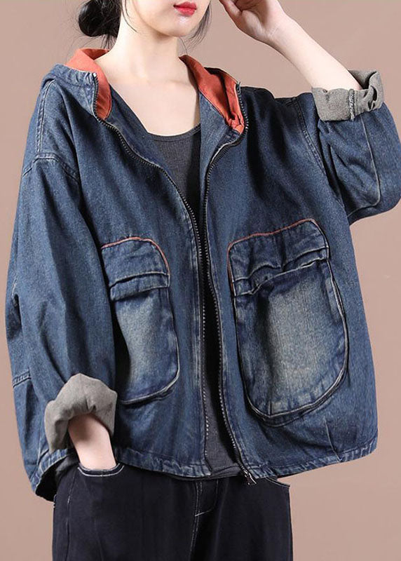 Manteau en Denim à Capuche pour Femmes 2