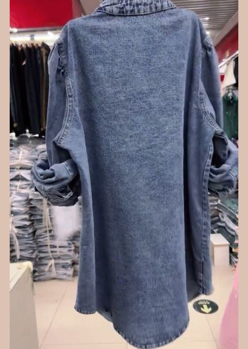 Manteau en Denim à Volants pour Femme 1