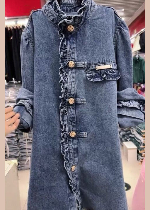 Manteau en Denim à Volants pour Femme 2
