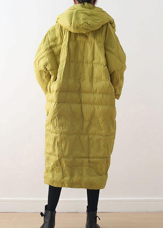 Manteau en Duvet Jaune Chaud pour Femme Style Rétro 4