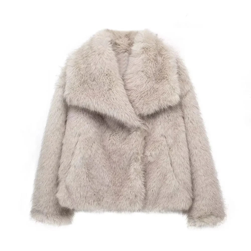 Manteau en Fausse Fourrure pour Femmes Chic 0