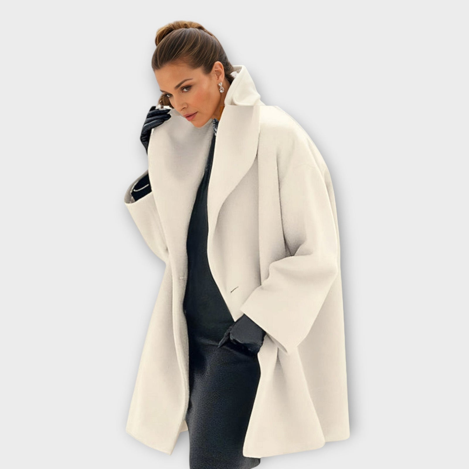 Manteau en Laine Femme Coupe Élégante Résistant au Vent 6