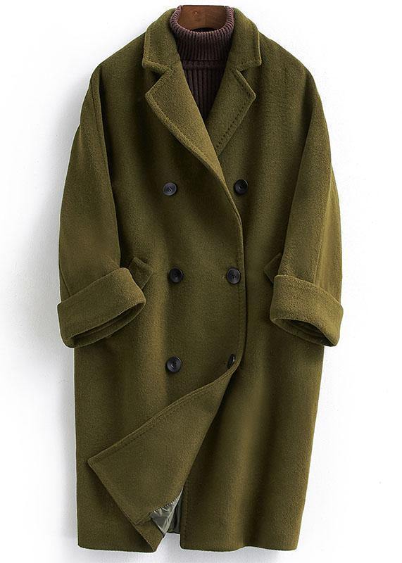 Manteau en Laine Long à Double Boutonnage pour Femmes 0