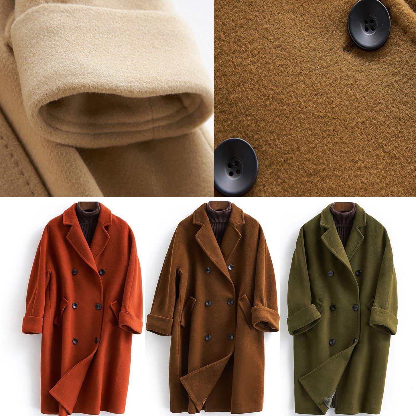 Manteau en Laine Long à Double Boutonnage pour Femmes 4