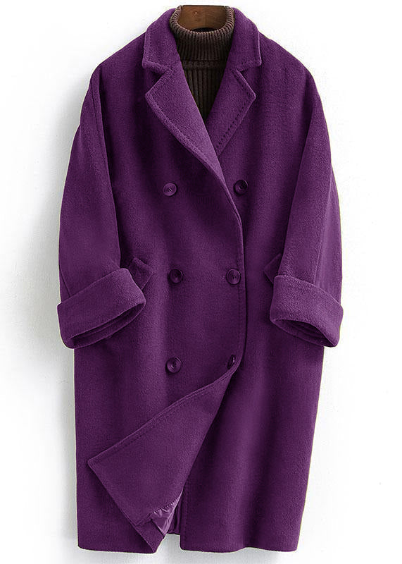Manteau en Laine Long à Double Boutonnage pour Femmes 8