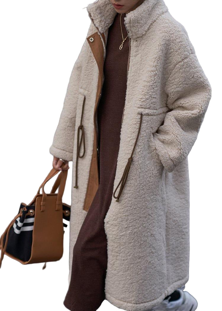 Manteau en Laine pour Femmes Grande Taille à Col Montant 0