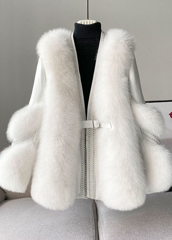 Manteau en Mink à Col V pour Femme 0