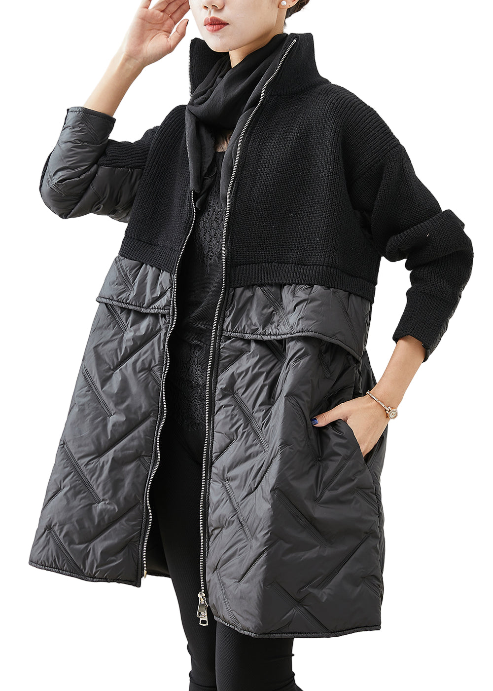 Manteau en Tricot à Zip pour Femmes 0