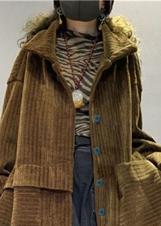 Manteau en Velours Côtelé à Poches pour Femmes 4