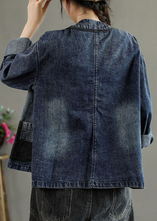 Manteau en denim d'automne Patchwork 3