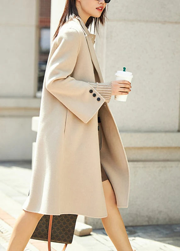 Manteau long pour femme à entailles crantées style automnal 0