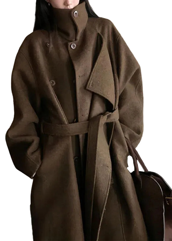 Manteau long pour femme style patchwork à coupe ample 0