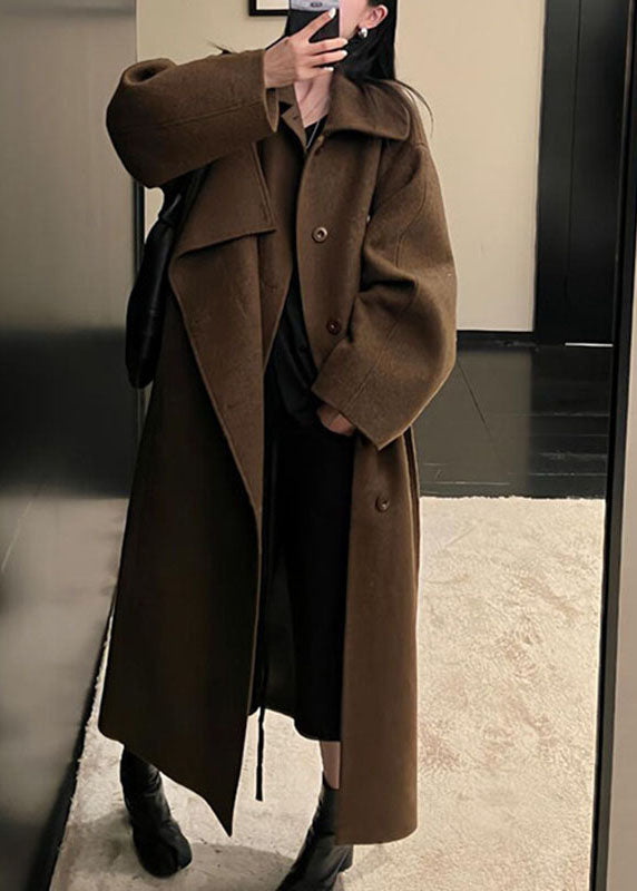 Manteau long pour femme style patchwork à coupe ample 2