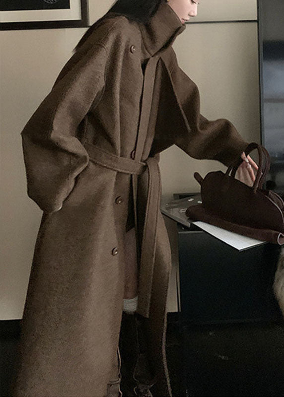Manteau long pour femme style patchwork à coupe ample 4