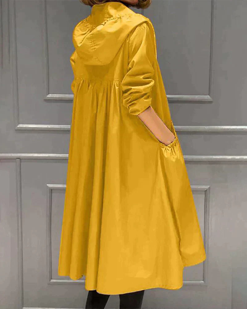 Manteau mi-long à capuche pour femme 4