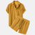 Variant image for Ensemble Été Homme Chemise Décontractée Coton et Pantalon Cordon-12