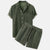 Variant image for Ensemble Été Homme Chemise Décontractée Coton et Pantalon Cordon-6