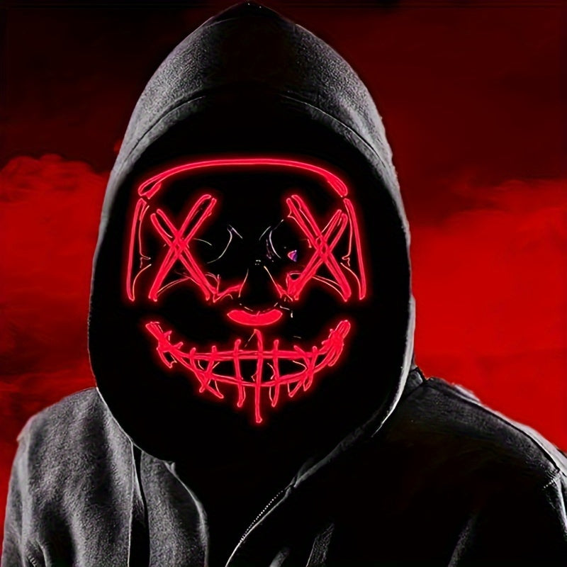 Masque Deguisement LED Anonyme Pour Hommes Halloween - Look Mystérieux et Captivant 0