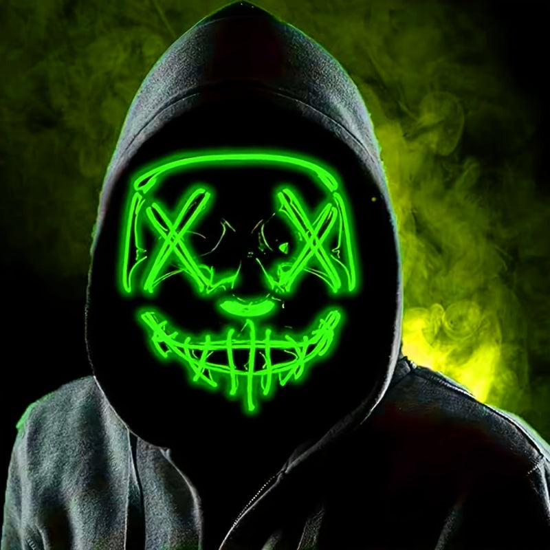 Masque Deguisement LED Anonyme Pour Hommes Halloween - Look Mystérieux et Captivant 4
