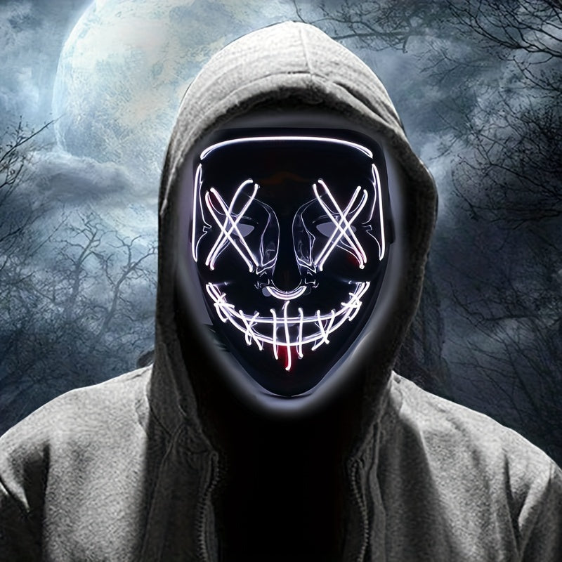 Masque Deguisement LED Anonyme Pour Hommes Halloween - Look Mystérieux et Captivant 6