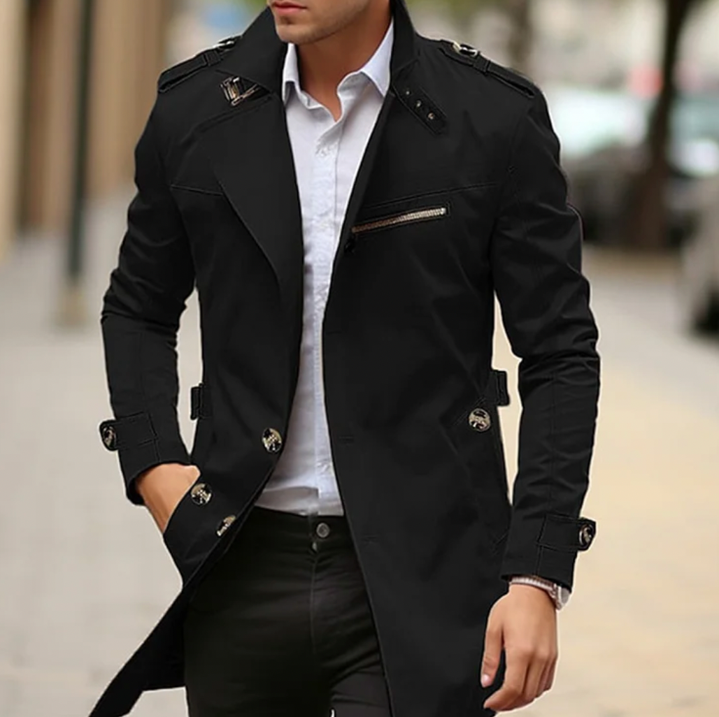 Variant image for Manteau Homme Classique en Tissu de Haute Qualité pour Printemps et Automne-9