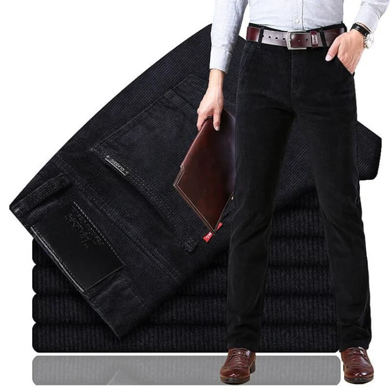 Jean Homme Velours Côtelé Classique Ajusté 5