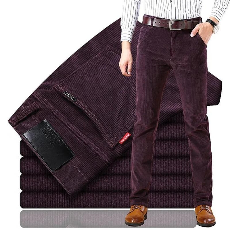 Jean Homme Velours Côtelé Classique Ajusté 6