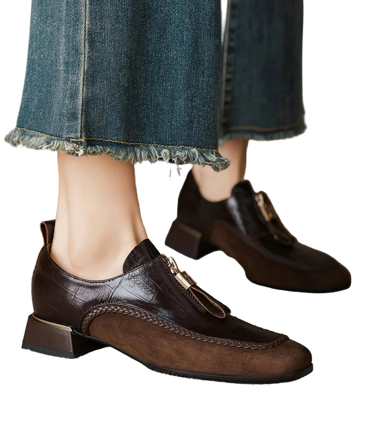 Mocassins Femme Style Rétro à Semelle Épaisse 0