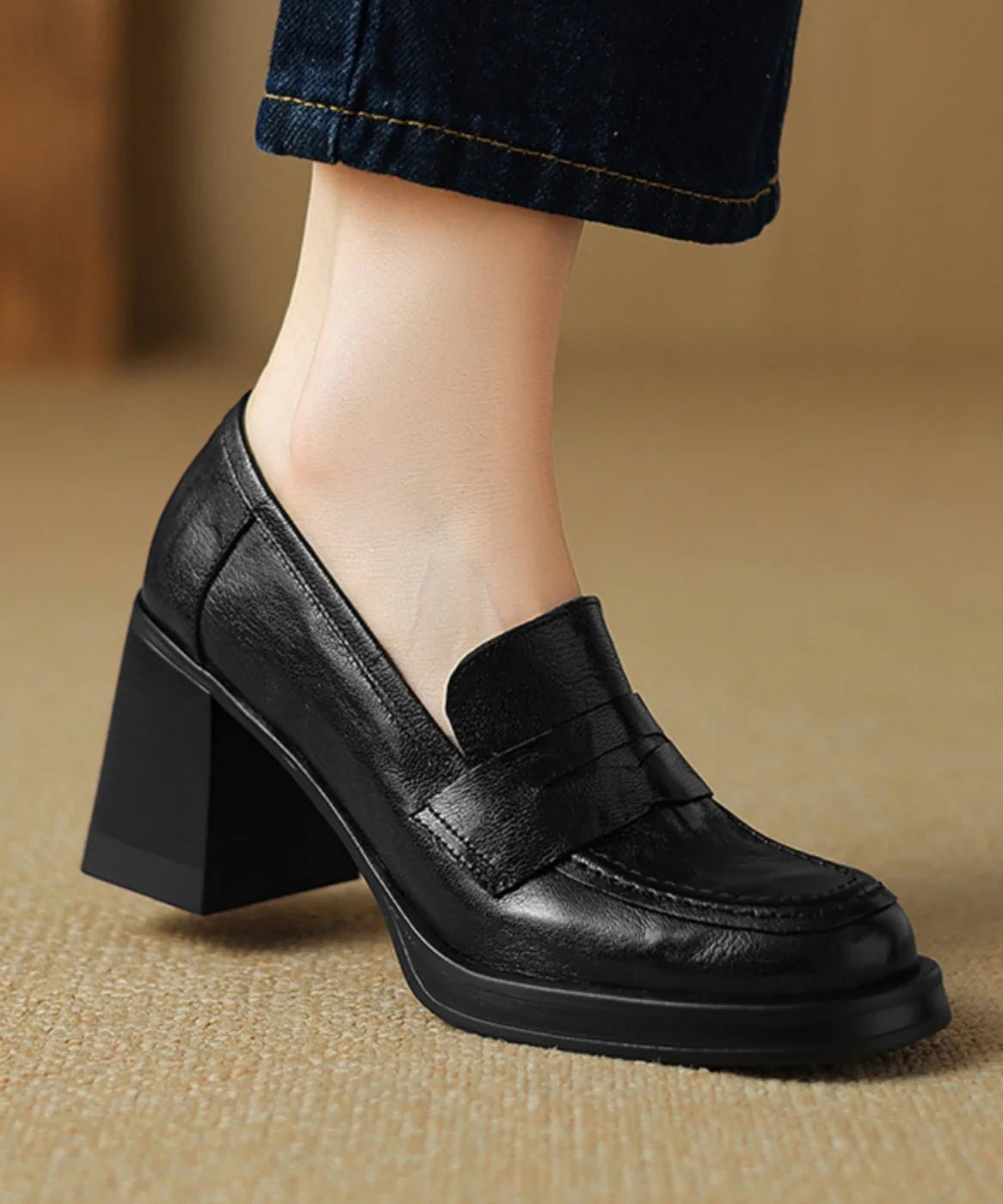 Mocassins Femme à Semelle Épaisse Confortables 1