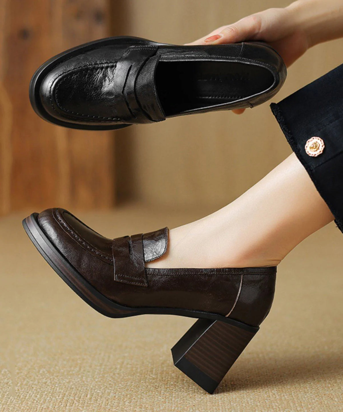 Mocassins Femme à Semelle Épaisse Confortables 2