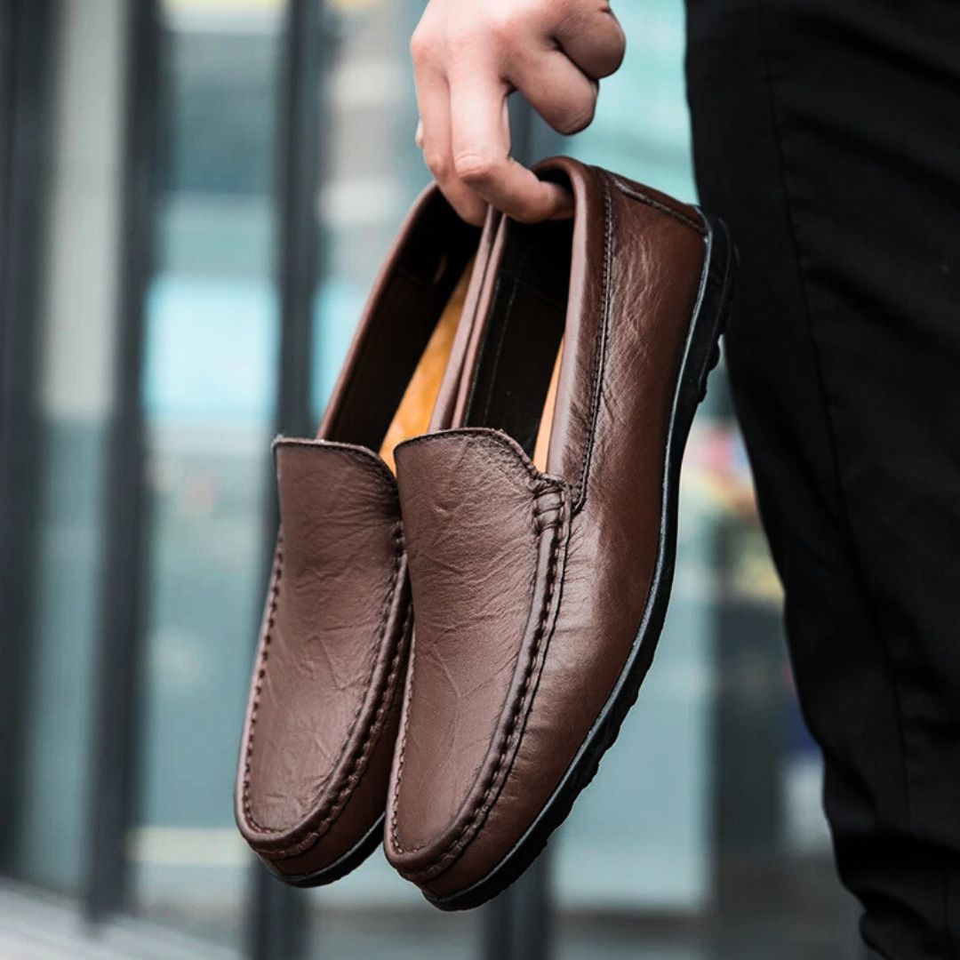 Mocassins Pour Hommes Élégants En Cuir Véritable 2