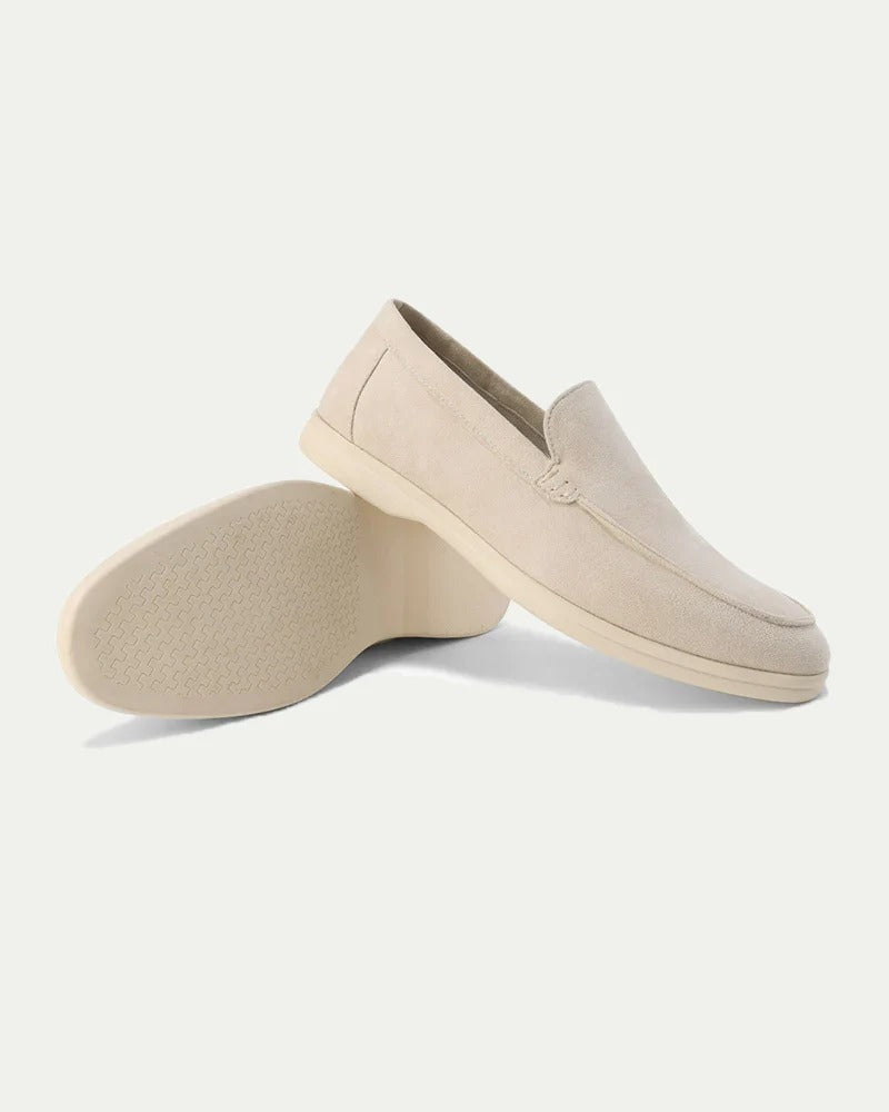 Mocassins pour Femmes en Suède Beige Confortables 2
