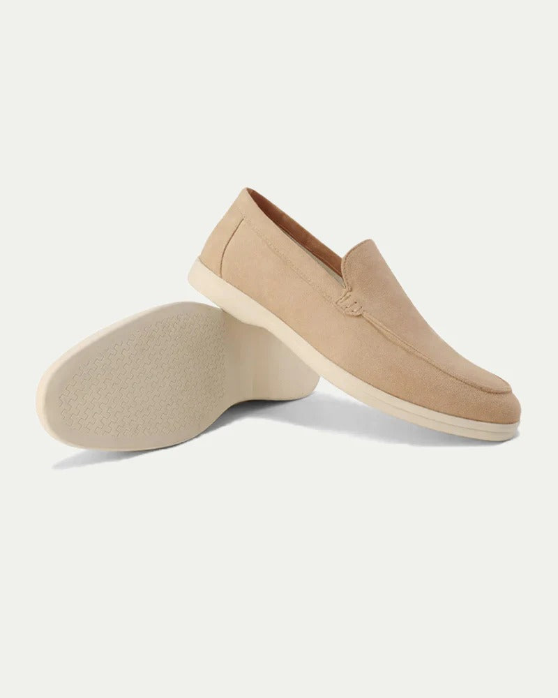 Mocassins pour Femmes en Suède Beige Confortables 3
