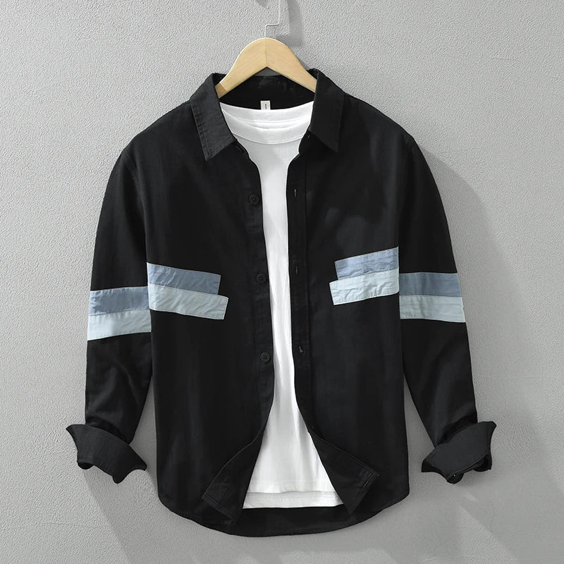 Chemise Homme Décontractée Patchwork Coton Doux 2