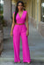 Combinaison Femme Chic Pantalon Confortable Polyester-4