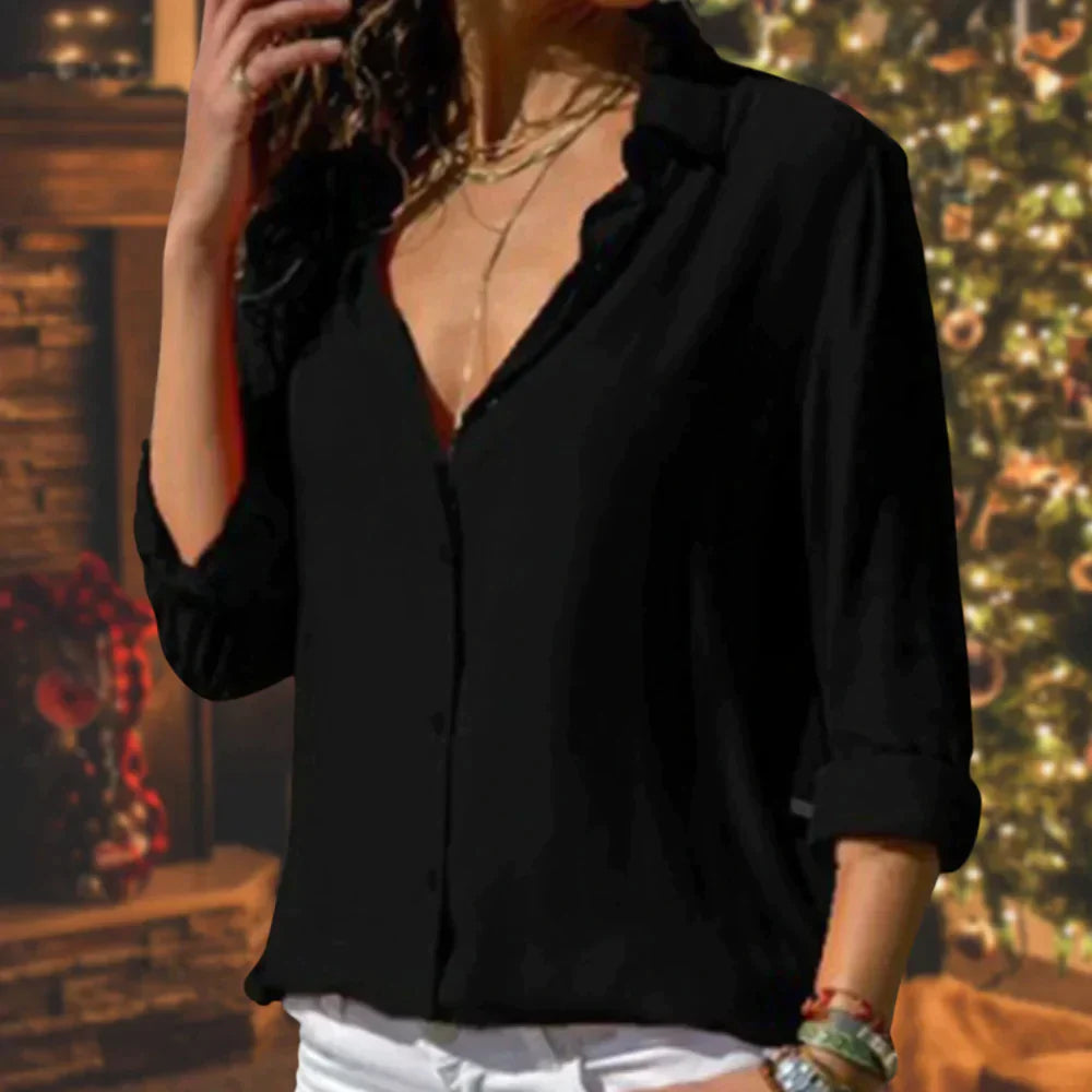 Variant image for Chemisier Femme Chic Satin Élégant Couleurs Variées-23