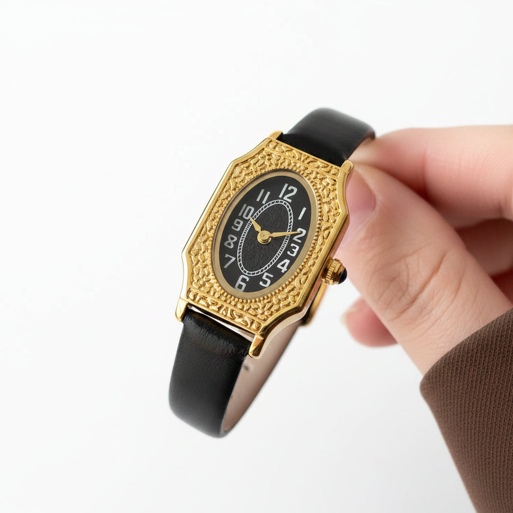 Montre Femme Carrée Rétro Floral Design 0
