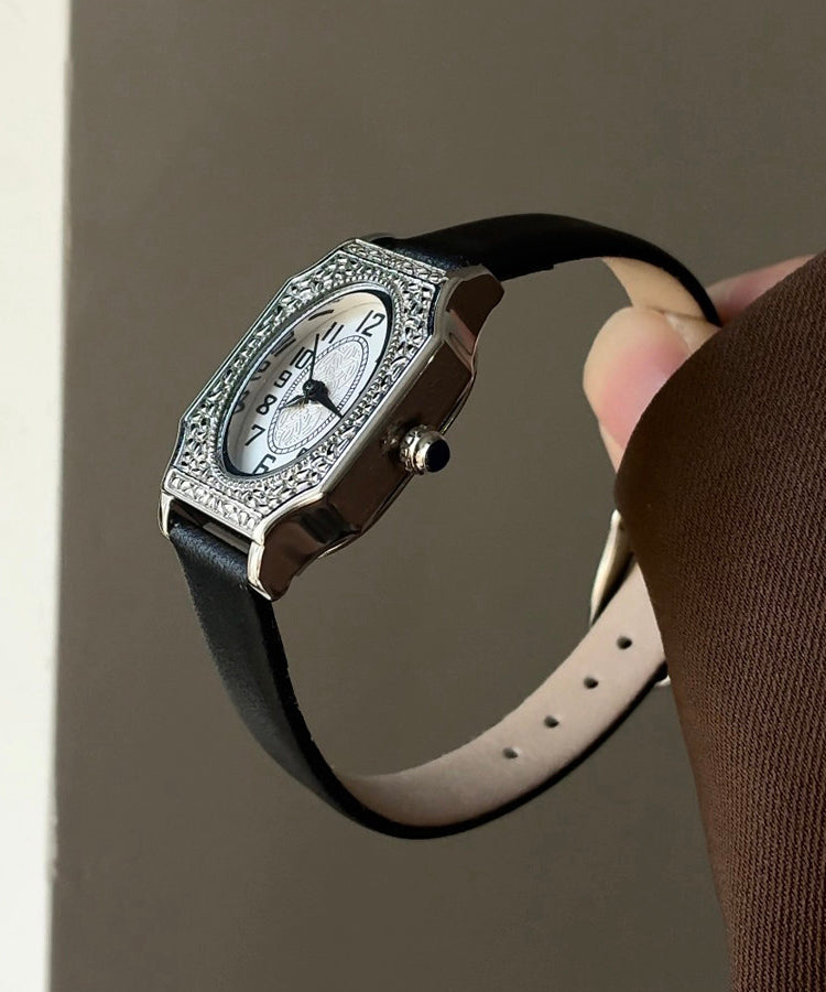 Montre Femme Carrée Rétro Floral Design 3