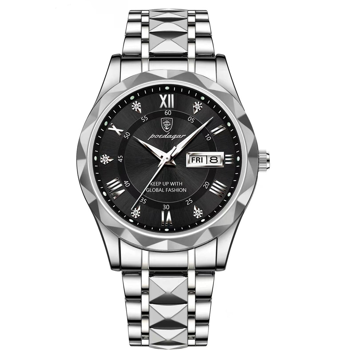 Montre Homme Étanche Design Luxe Acier Inoxydable 12