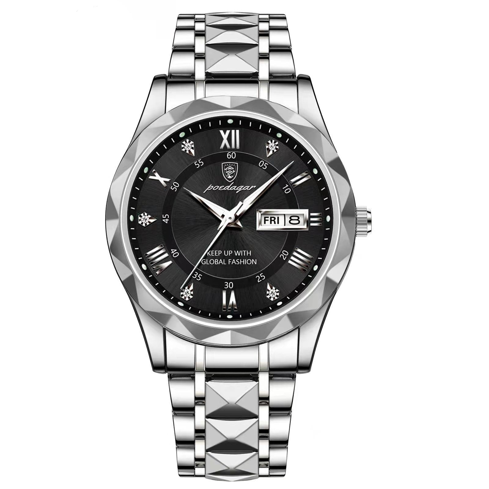Montre Homme Étanche Design Luxe Acier Inoxydable 12