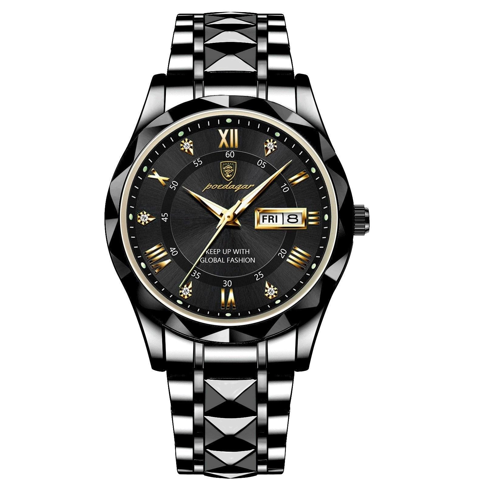 Montre Homme Étanche Design Luxe Acier Inoxydable 9