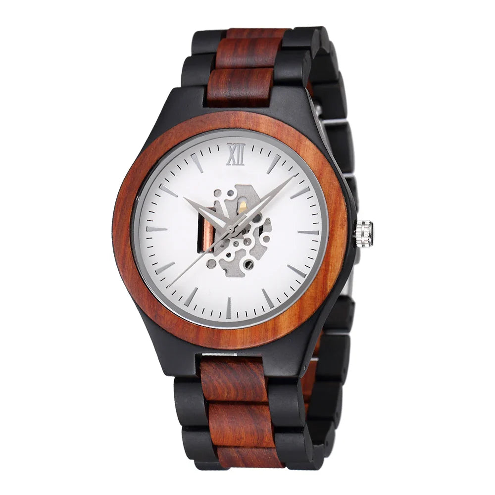 Montre pour hommes à cadran rond en bois 7