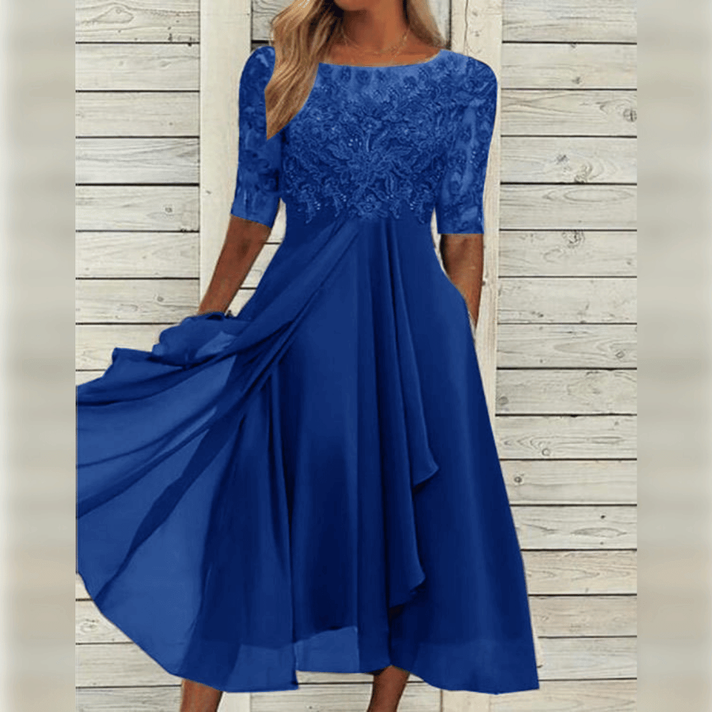 Variant image for Robe Midi Femme Chic en Tissu Léger Élégant-28
