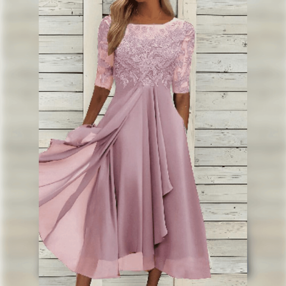 Variant image for Robe Midi Femme Chic en Tissu Léger Élégant-34