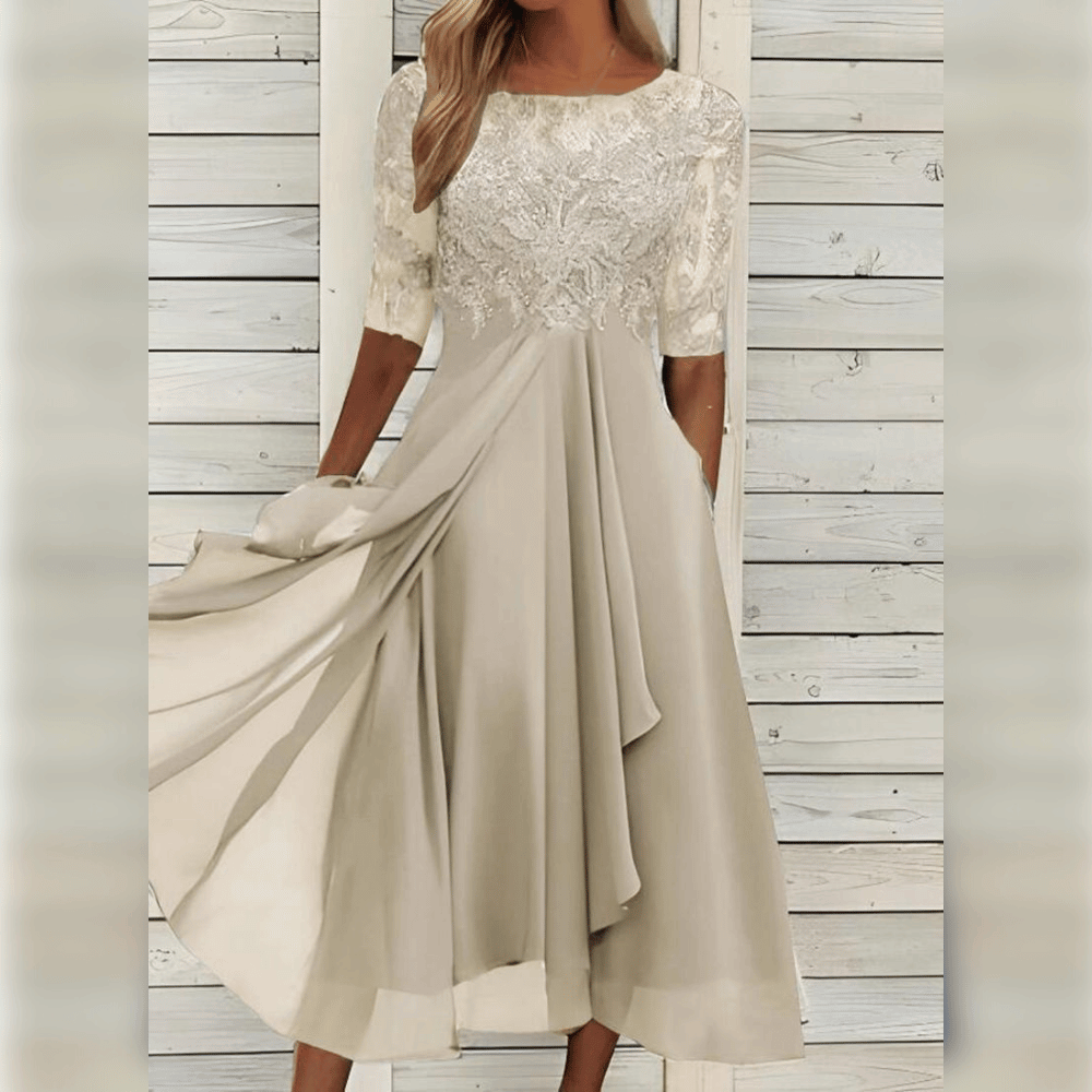 Variant image for Robe Midi Femme Chic en Tissu Léger Élégant-42