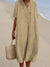 Robe d'Été Femme Beige Chic Décolleté en V Coton Respirant-4