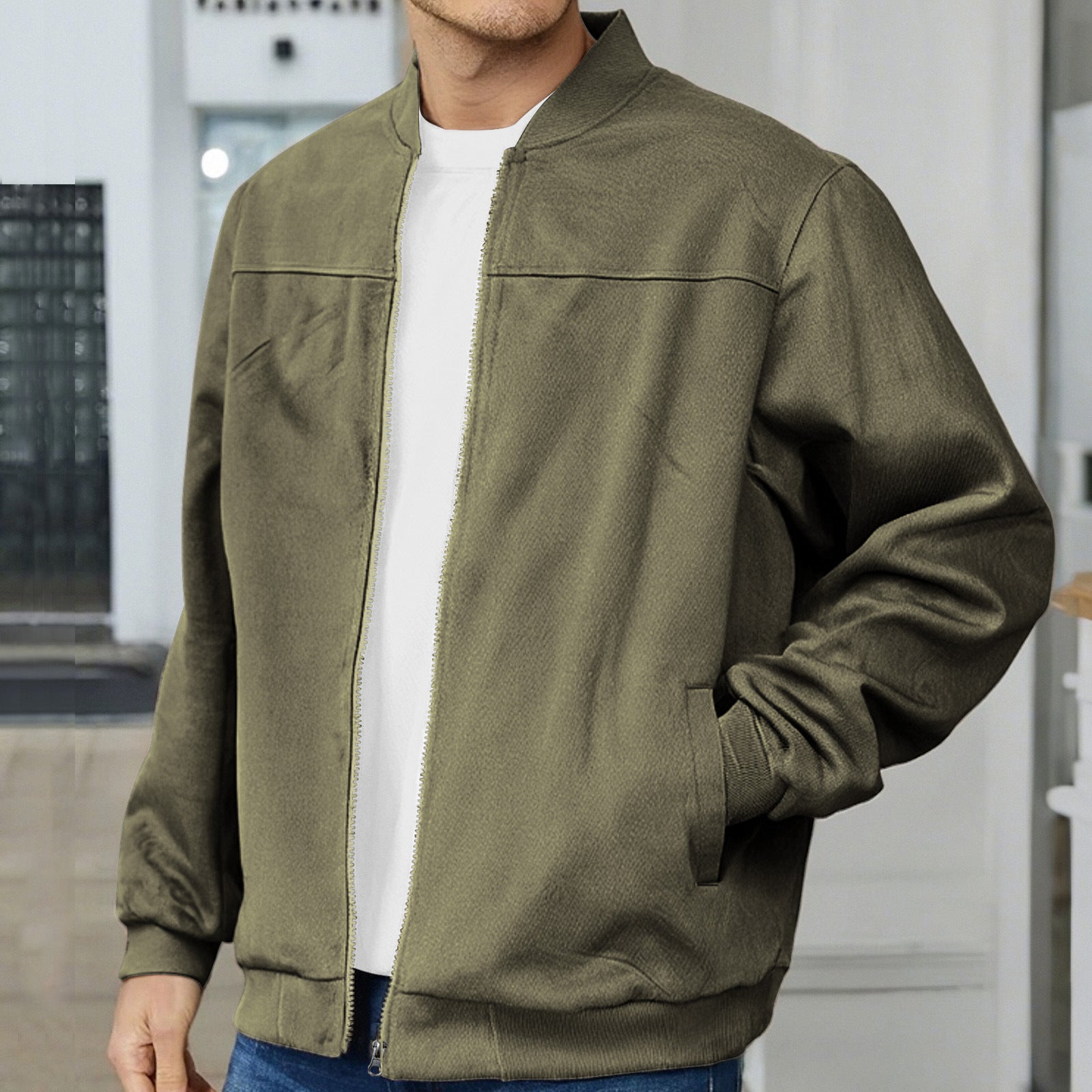 Veste d'hiver pour hommes en daim au design intemporel