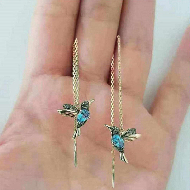 Boucles d'oreilles élégantes en strass Colibri