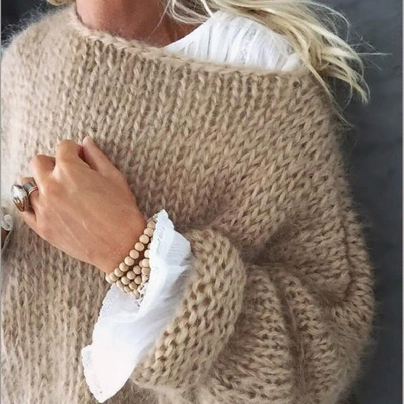 Pull Femme Tricoté Élégant en Coton et Acrylique 2