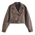 Veste en cuir vintage pour femme